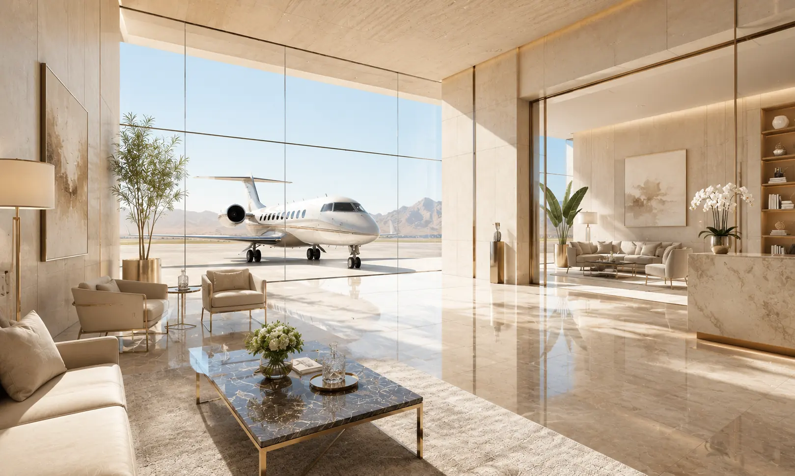 Luxury Lounge — Leather & Stone Detail